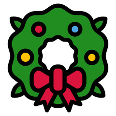 greenery, bow, door, holiday, circle