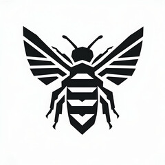 Obraz premium Geometric Bee Logo Design Black Insect Icon Branding Graphic
