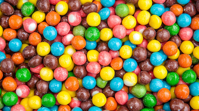 Colorful candy balls close-up view