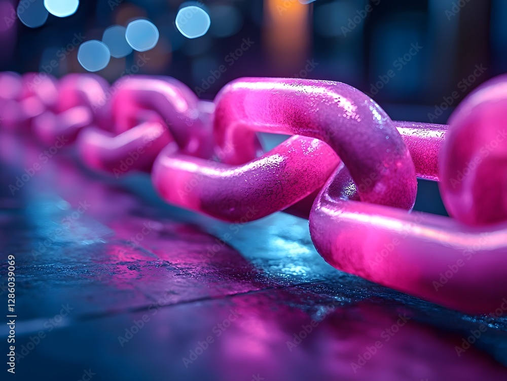 Aufkleber glowing chain progress bar symbolic of connection and advancement