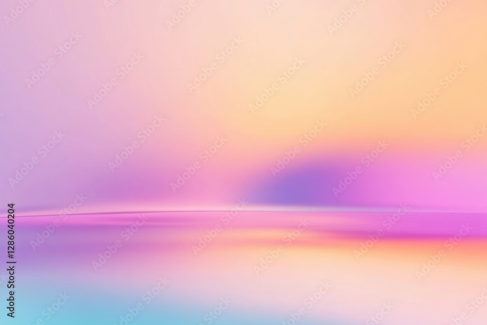 Aufkleber serene pastel reflections at twilight with a blend of soft colors in a tranquil landscape setting. g