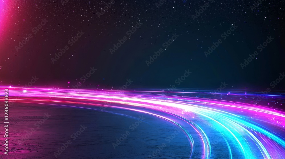 Poster a colorful background with abstract radial motion and blurred light rays