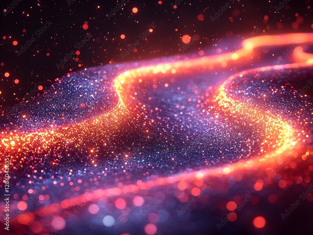 Aufkleber smooth glowing wave shaped digital progress bar flowing with serene dynamism