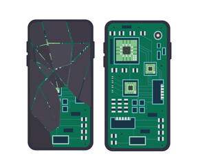 mobile electronic circuit board vector