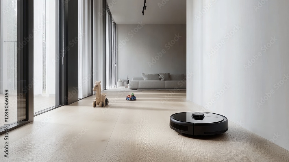 Poster advanced robotic vacuum with d obstacle detection avoiding toys on the floor