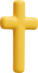 Realistic 3d cross icon with a matte finish on a plain white background vector illustration