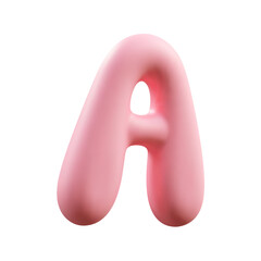 Realistic 3d letter A with a matte finish on a plain white background vector illustration