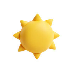 Realistic 3d cartoony sun with a matte finish on a plain white background vector illustration