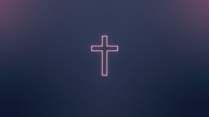 Obraz premium A cross shining brightly against a dark background.