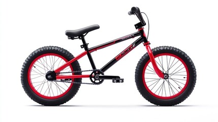 Fototapeta premium Black and Red Kids BMX Bike Studio Shot
