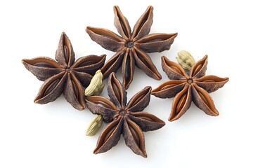 Close-up of star anise and cardamom spice