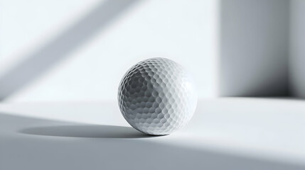 Golf ball minimalist on white background