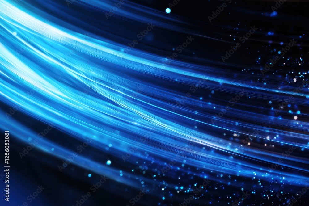 Aufkleber vibrant blue light trails dance through the dark space, creating a mesmerizing visual spectacle of c