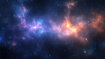 Naklejka premium A mesmerizing deep-space horizon where constellations shift in an endless celestial dance