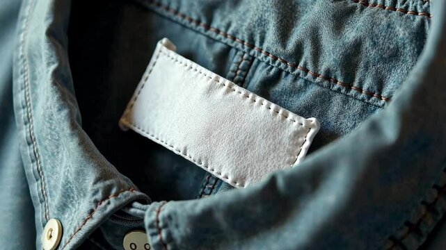 4k frame white mockup label on shirt close up