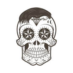 Illustration of mexican sugar skull. Day of the dead.