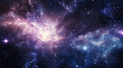 Naklejka premium A mesmerizing deep-space horizon where constellations shift in an endless celestial dance