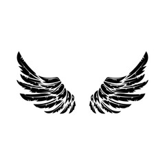 Heraldic wings for tattoo or mascot design