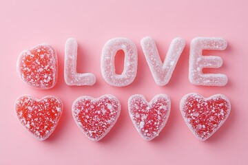 Sweet "Love" Spelled Out with Colorful Candies