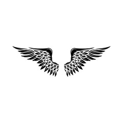 Heraldic wings for tattoo or mascot design