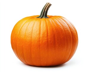 Isolated orange pumpkin, studio shot against white background