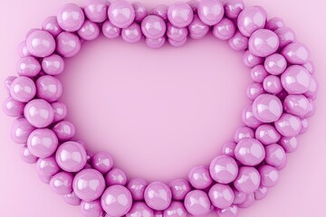 Obraz premium Elegant Pink Beaded Necklace on Soft Pink Background Display