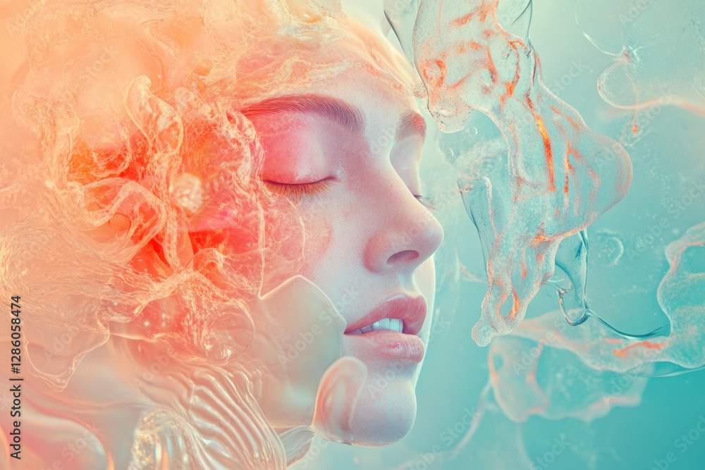 Poster underwater dreams blend with vibrant hues and jellyfish dance, creating a surreal journey through th