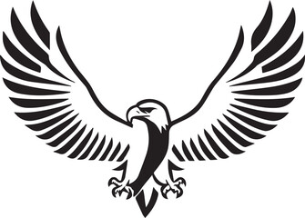A black and white logo type eagle silhouette design - eagle icon design
