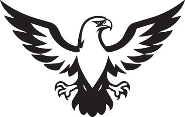 A black and white logo type eagle silhouette design - eagle icon design