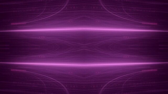 leuchtende Lichtpunkte bewegen sich langsam Richtung Zentrum, digitaler Datentransfer, Algorithmus, Internet, Energie, Datenfluss, Geschwindigkeit, Wandel, Austausch, magenta, pink