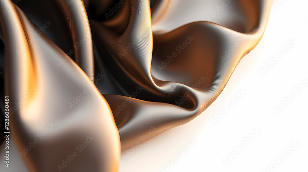 Poster luxurious black satin fabric draping elegantly on a smooth surface during soft lighting. generative 