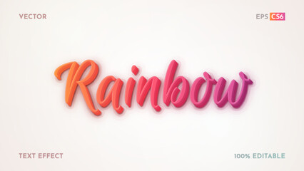 Rainbow Editable Text Effect, Graphic Style