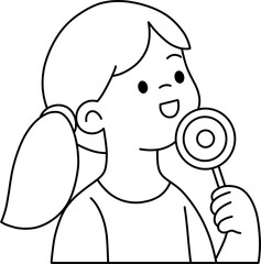 막대사탕 여아2 흑백