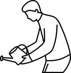 물뿌리개 남 흑백