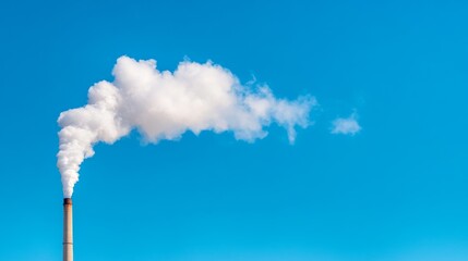 Industrial smoke plume against a clear blue sky