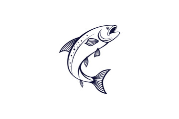 salmon fish clip art vector illustration on a white background
