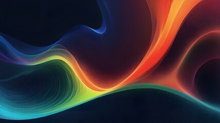 Obraz premium Colorful smoke waves dance like fire art against a black backdrop