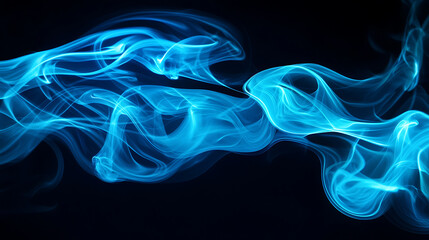 Fototapeta premium Abstract blue smoke on black background