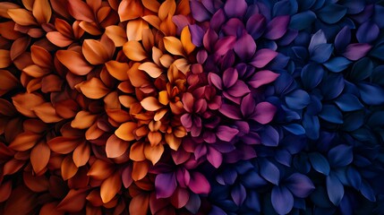 Vibrant Autumnal Petals: A Digital Painting of Colorful Floral Swirls AI Generated