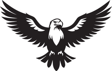 A black and white logo type eagle silhouette design - eagle icon design