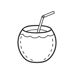 A simple line drawing of a Coconut Drink