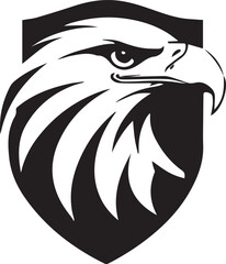A black and white logo type eagle head silhouette design - eagle head icon design