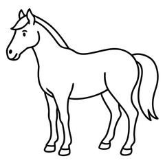 Modern Horse Line Sketch