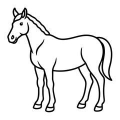 Modern Horse Line Sketch