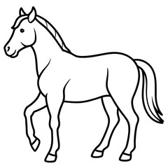 Modern Horse Line Sketch