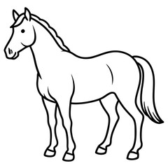 Modern Horse Line Sketch