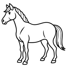 Modern Horse Line Sketch