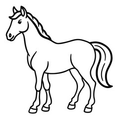 Modern Horse Line Sketch