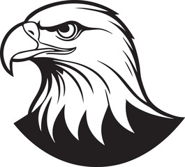 Obraz premium A black and white logo type eagle head silhouette design - eagle head icon design