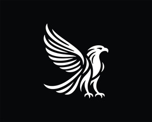Eagle bird logo design icon symbol vector illustration.